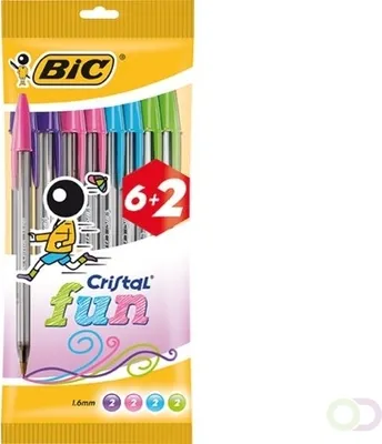 Produktbild von BIC - Ballpen BIC Cristal Fun l assorti | Blasen Sie ein 8 -Stück