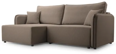 Produktbild von Selsey Kassian - Ecksofa mit Schlaffunktion und Bettkasten, hellbraun, links