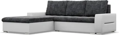 Produktbild von Links Ecksofa mit Schlaffunktion Aurora, Schwarz + Grau