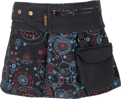 Produktbild von Wickelrock, Cacheur, Sidebag, Minirock - Schwarz, Damen, Mehrfarbig, Baumwolle, Größe: S/M