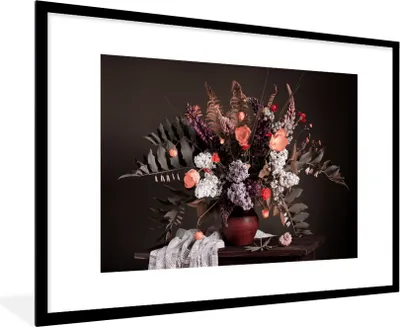 Produktbild von MuchoWow® Gerahmtes Poster Stillleben - Blumenstrauß - Farben 90x60 cm - Poster mit Schwarzem Bilderrahmen Wandposter Rahmen Foto Bilder - Wanddekoration - Fotos