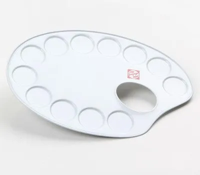 Produktbild von Talens - ovale Mischpalette mit 12 Mischfächern, aus Metall
