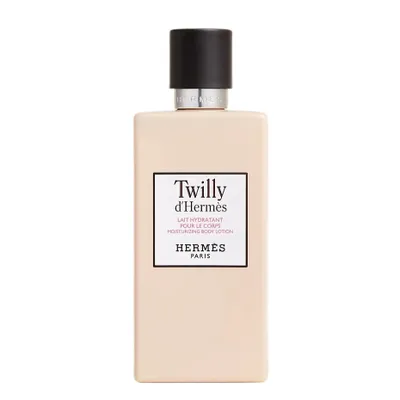 A bottle of Hermès Twilly d'Hermès body lotion.