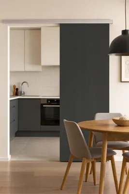 Immagine prodotto di Porta scorrevole Rovere grigio H204 x L83 cm, binario in alluminio Gd Menuiseries