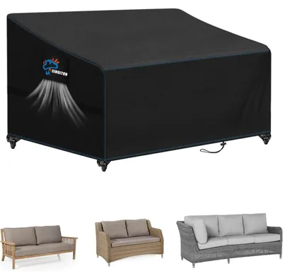 Produktbild von Gartenbankabdeckung 205 x 85 x 81/61 cm, wasserdicht, winddicht, UV-beständig, 420D Oxford, Schwarz