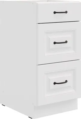 Produktbild von Küchen Unterschrank 40 cm Stilo Weiß Vollauszug Soft-Close Küche Einbauküche