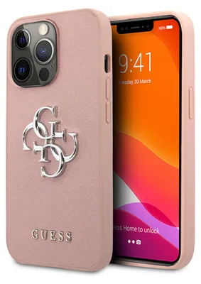 Produktbild von Guess, Schutzhülle für Apple iPhone 13 Pro PolyurethanSaffiano 4G, Rosa