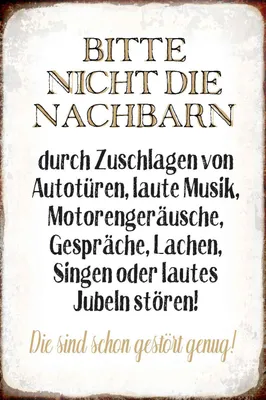 Produktbild von vianmo Holzschild 30x20 cm bitte nicht die Nachbarn stören