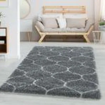 Obrázek produktu pro Designový koberec s módním kosočtvercovým vzorem – ideální do obývacího pokoje a ložnice, velikost: 60 x 110 cm, Barva: Šedá