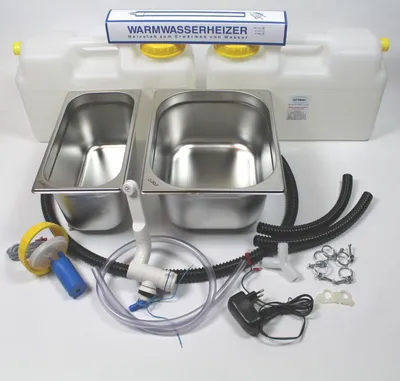 Produktbild von 230V Miniküche Verkaufsstand Bausatz Spüle 325x265x150x 325x176x150 Doppelbecken