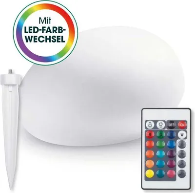 Produktbild von EASYmaxx Solar-Deko-Stein Farbwechsel Moderne Fernbedienung In- und Outdoor Wasserfest Solar Gartenleuchte Farbwechel für Garten Terrasse Balkon