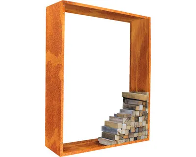 Produktbild von Kaminholzunterstand Palatino Corten 150 x 40 x 180 cm braun