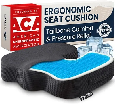 Produktbild von PolkaHome® Sitzkissen mit Memory Foam – Orthopädisches Kissen für Bürostuhl, Zuhause und Büro
