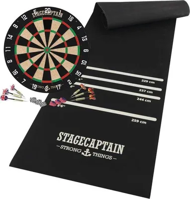 Produktbild von Famanu Dartboard Set Professionelles Sisal Dartboard mit Pijlen und Dartmat - Komplettes Dartset für Zuhause und Turniere