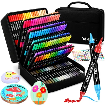Produktbild von Set mit 168 Farben Acrylmarkern mit Doppelspitze