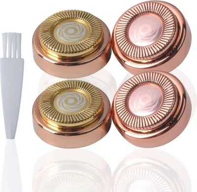 Produktbild von 4 Stück Ersatzköpfe für Flawless Gesichtshaarentferner Rosy Gold | Für Gesichtshaarentfernung, Lippe Kinn Wangen