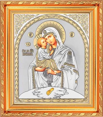 Produktbild von Gottesmutter von Pochaev Ikone im Rahmen mit Glas 21x18cm Ikonografie 16565