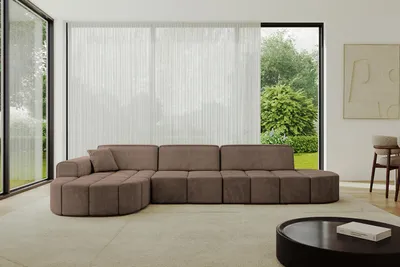 Produktbild von ALTDECOR Ecksofa in L-Form Livo-L2 - 337x173x79,5 Braun - Corner Sofa Bett Eckcouch Couch Wohnlandschaft Cauchsofa