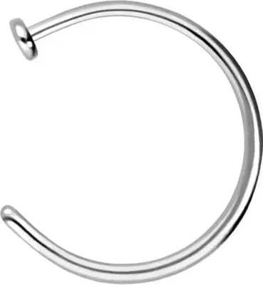 Produktbild von Nasenpiercing, Nasenstecker Chirurgenstahl Nasenring offen PLATTE Silber Innendurchmesser: 10mm + Stabstärke: 0,8mm