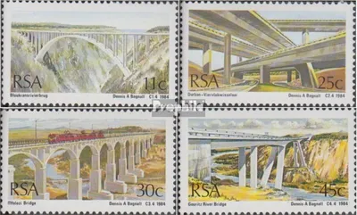 Produktbild von Briefmarken Südafrika 1984 Mi 651-654 (kompl.Ausg.) gestempelt Brücken