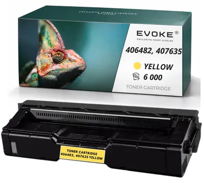 Produktbild von Evoke Toner-Kompatibilkartusche für den Ricoh-Drucker SPC310H Y 406482, 407635, Gelb, 6.000 Seiten, kompatibel mit SP C231, C242, C310, C311, C342