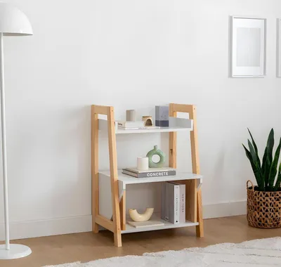 Immagine prodotto di Libreria beige e bianca Credenza in legno di alta qualità