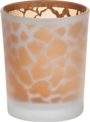 Produktbild von INNA-Glas Votivglas SENGA, Giraffenmuster, matt-Gold, 6,5cm, Ø5,5cm - Kerzenhalter