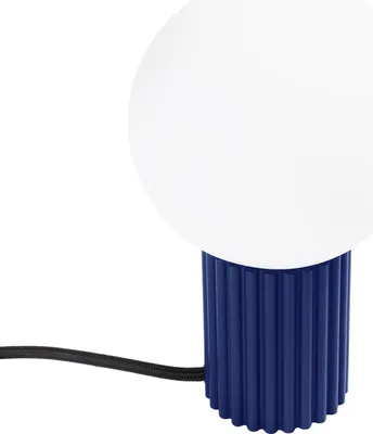 Produktbild von Nachttischlampe Aluminium Glas D: 12 cm rund 19 cm IP20 Marineblau Weiß G9 Kugel Schirm Modern Tischlampe