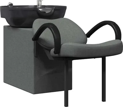 Zdjęcie produktu dla vidaXL Krzesło do mycia włosów Ciemnoszare i czarne 136 x 60 x 92 cm Tkanina