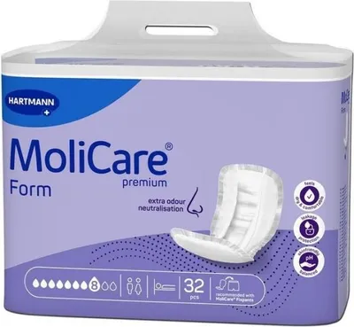Image de Hartmann Molicare Premium Form 8 gouttes - 8 paquets de 32 protections