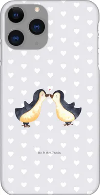 Produktbild von Mr. & Mrs. Panda Iphone 11 Pro Handyhülle Pinguin Liebe - Grau Pastell - Geschenk, Hochzeitstag, Handy Case, Freundin, Verliebt, Vertraut, Premium Kunststoff, Love