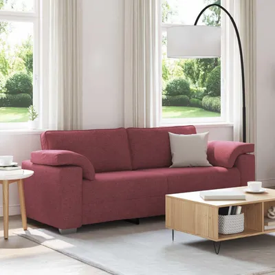 Produktbild von vidaXL 3-Sitzer-Sofa Weinrot 220 cm Stoff