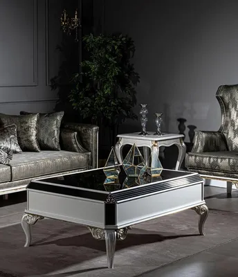Produktbild von Casa Padrino Luxus Barock Couchtisch Weiß / Gold 122 x 85 x H. 48 cm - Edler Massivholz Wohnzimmertisch mit Glasplatte - Barock Wohnzimmer Möbel