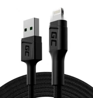 Obrázok produktu pre Green Cell KABGC12, 2 m, Lightning, USB A, Samec, Samec, Čierna