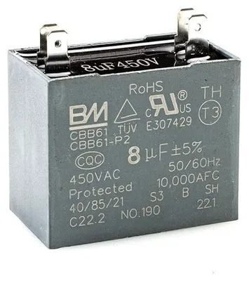 CBB61 Kondensator 450V 8µF 4-Pin Motorstartkondensator