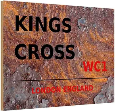 Produktbild von vianmo Holzschild 20x30 cm England Kings Cross WC1