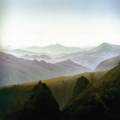 Produktbild von Caspar David Friedrich Kunstdruck Bild - Der Morgen Im Gebirge, 1822 (100 x 100 cm)