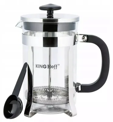 Zdjęcie produktu dla Szklany ZAPARZACZ TŁOKOWY do HERBATY Ziół KAWY French Press 350ml 4836