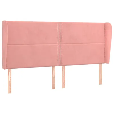 Produktbild von vidaXL Kopfteil mit Ohren Rosa 203x23x118/128 cm Samt