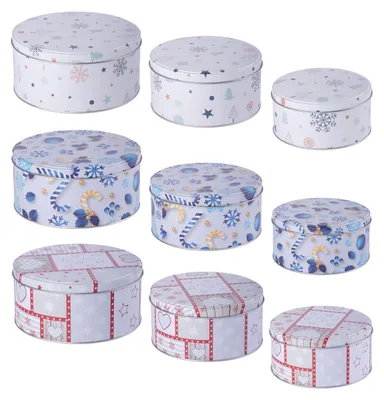 Zdjęcie produktu dla HI Gebäckdose Weihnachten 3-er Set 3-fach sortiert 12 Stück Verkaufseinheit 114960 4332539264810