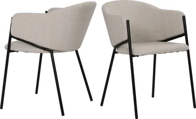Produktbild von SIT Möbel Armlehnstuhl 2er-Set | Bezug Strukturstoff beige | Stuhlgestell Metall schwarz | B 60 x T 52 x H 76 cm | 04773-03 | Serie SIT&CHAIRS