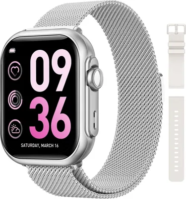 Produktbild von RUXINGX Damen Smartwatch 1.83 Zoll Fitnessuhr mit 1000 mAh Akku 30 Tage Laufzeit 120+ Sportmodi Herzfrequenz & SpO2 Schlafanalyse IP68 Telefonfu