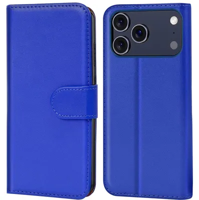 Produktbild von Conie Klapp Tasche für Apple iPhone 17 Pro Max Kartenfach Rundumschutz Hülle in Blau