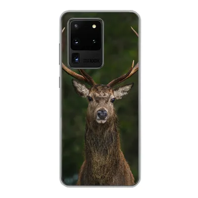Produktbild von MuchoWow® Handyhülle Schutzhülle Hülle für Samsung Galaxy S20 Ultra Hirsch - Geweih - Natur Silikon Softcase Handy Hülle - Karteninhaber