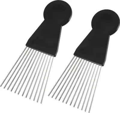 Produktbild von 2 stk. Metall Haar Pick Afro Kamm, für Lockig Haar Afro, 5.98"x2.60"