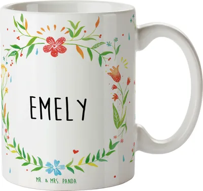 Produktbild von Mr. & Mrs. Panda Kaffeebecher Emely - Geschenk, Trinkbecher, Kaffeetasse, Becher, kakaobecher, Tasse
