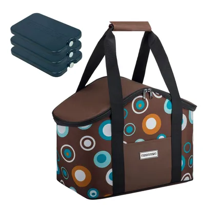 Produktbild von Kühltasche mit Tragegriff braun + 3 Kühlakkus - Braun
