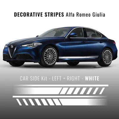 Produktbild von Streifen Klebestreifen Weiß für Alfa Romeo Giulia