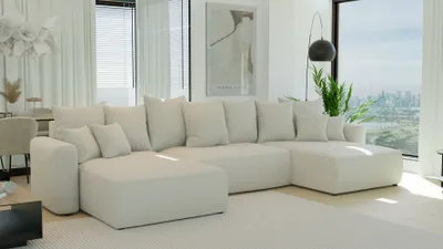 Obrázek produktu pro Sedací souprava do U LENUTA - světle béžová