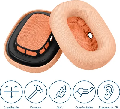 Produktbild von Ersatz Ohrpolster für AirPods Max – Memory-Schaum, Mesh Gewebe - Orange